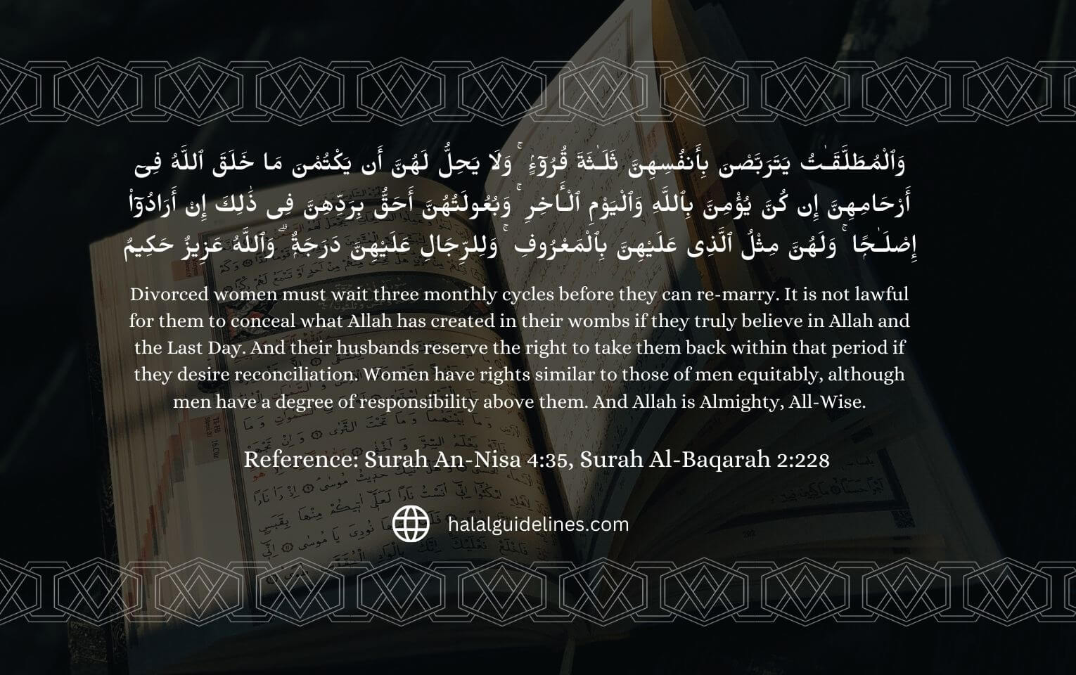 Divorce Verse From Quran With Reference