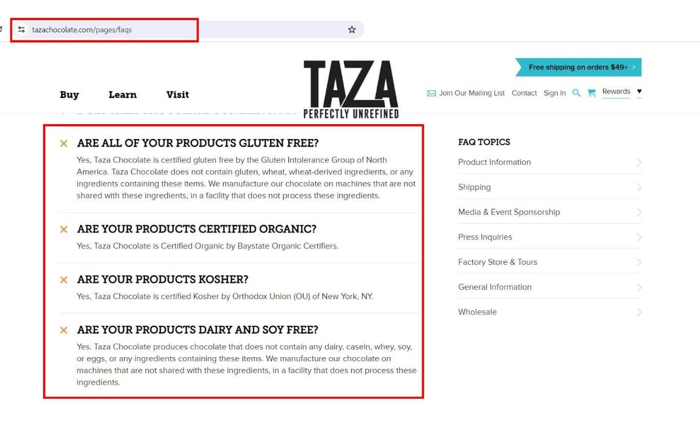 Taza Chocolate Kosher Certified Proof