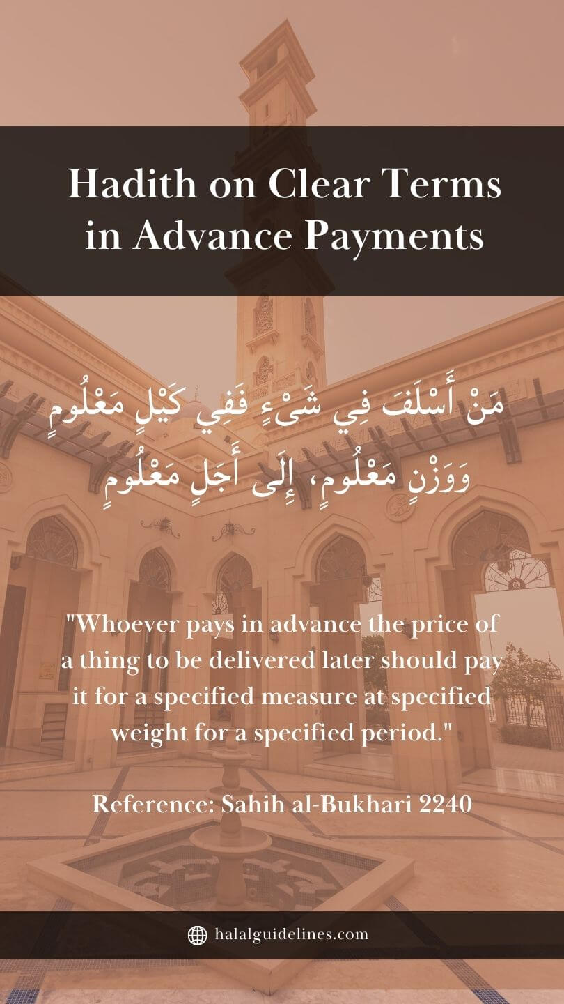 Hadith On Clear Terms In Advance Payments