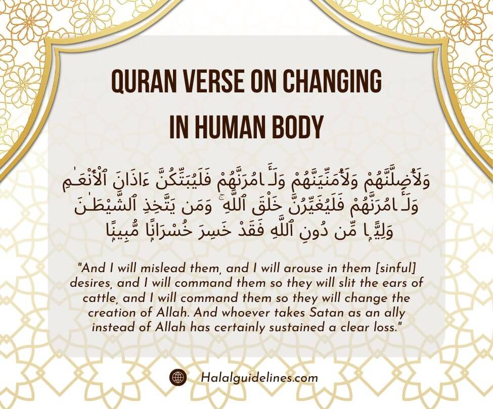 Quran Verse on Changing in Human Body or having tattoo