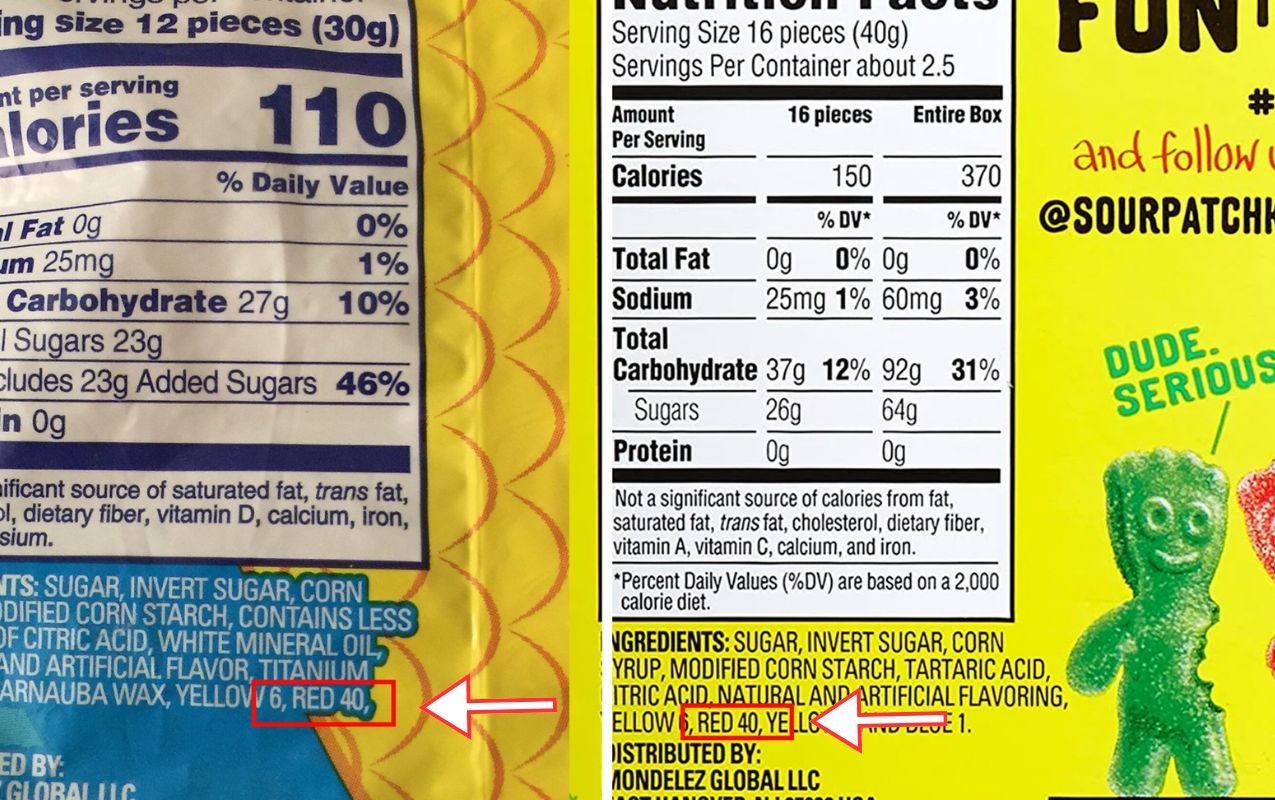 Check Products ingredients with Red 40 Food Color