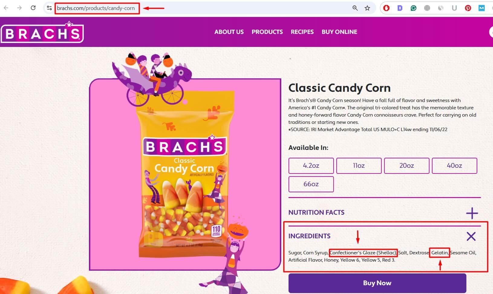 Ingredients that proof candy corn is haram