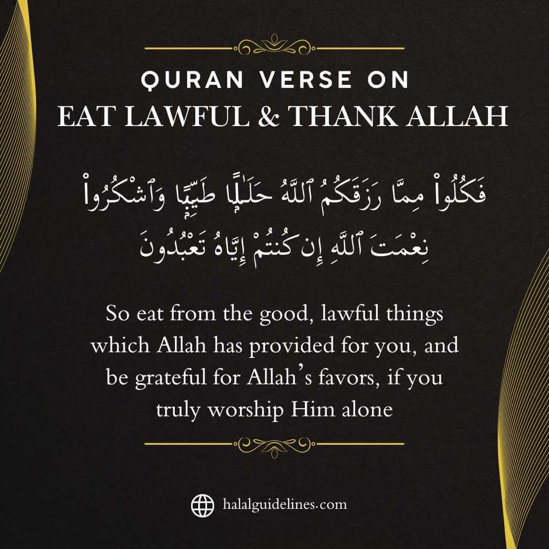 Quranic Guidance Eat Lawful And Be Grateful To Allah